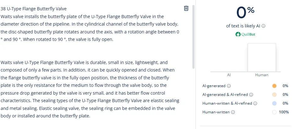 U Type Flange Butterfly Valve