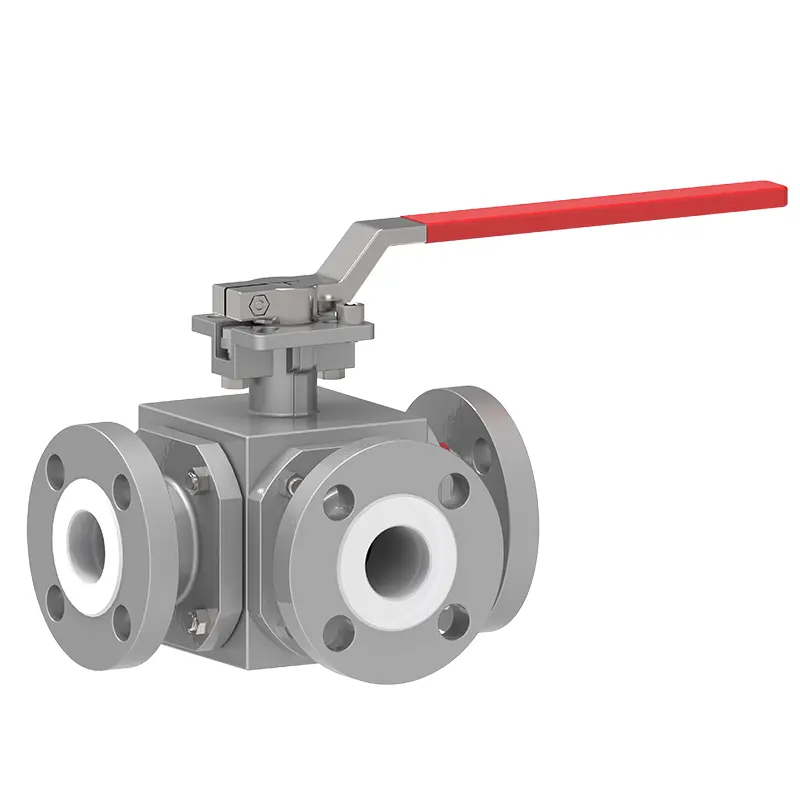 PTFE с трехсторонним шаровым клапаном